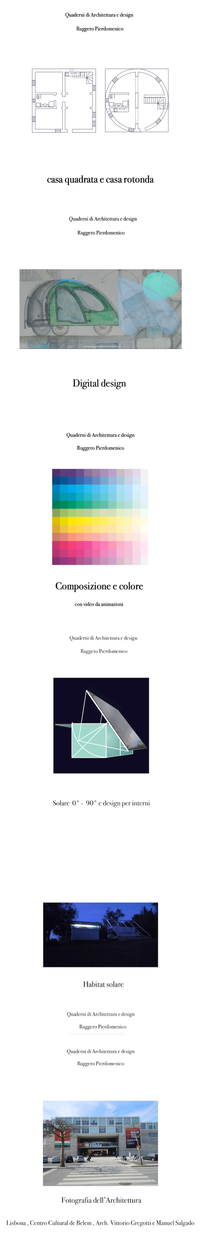 quaderni di Architettura e design , Ruggero Pierdomenico